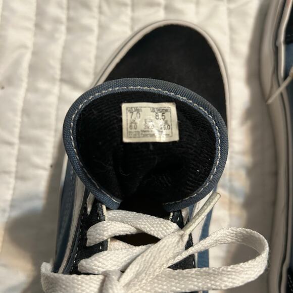 SkatewearVans Old Skool Blue & Black Suede Canvas Sneakers Men’s 7 / Women’s 8.5 - Picture 5 of 6